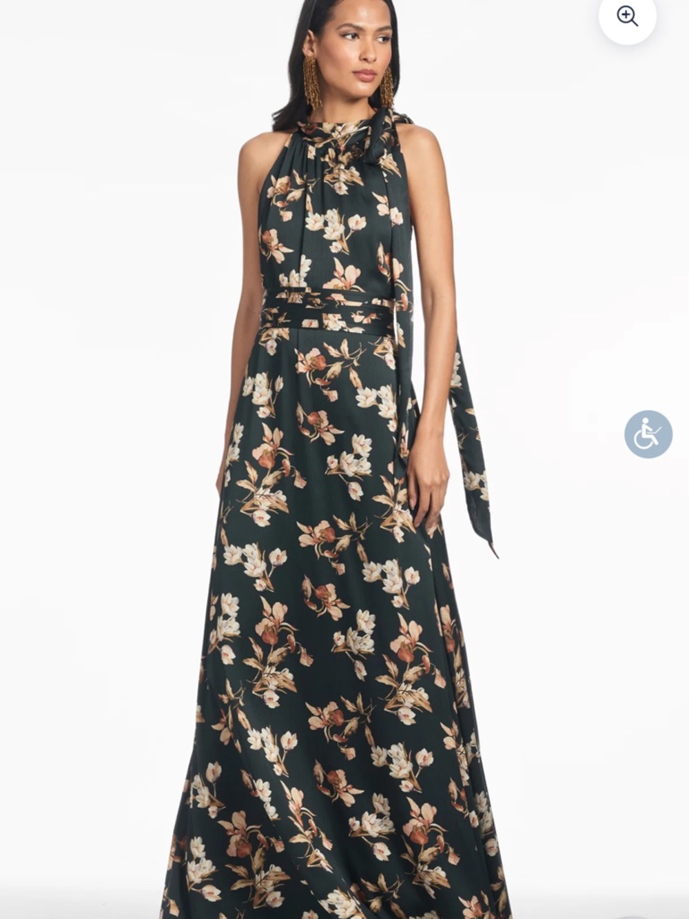 Sachin + Babi Kayla Gown Black Venetian Petal, NWT (Size 0)